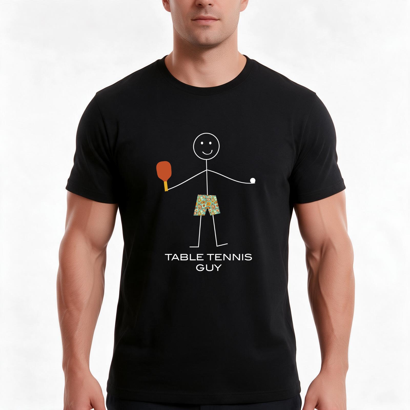 Table Tennis Graphics - Kaos Pria dengan Desain Tenis Meja