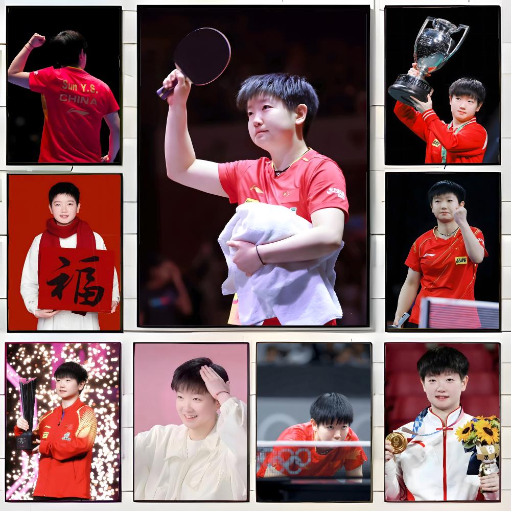 Table Tennis Illustration - Atlet Tenis Meja Juara S-Sun Yingsha