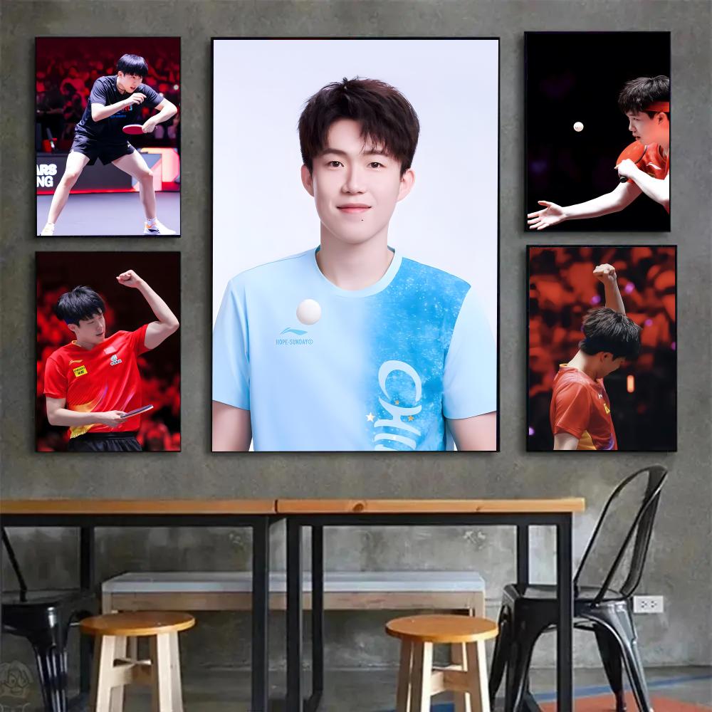 Poster Atlet Tenis Meja Lukisa - Table Tennis Illustration ulasan dan harga