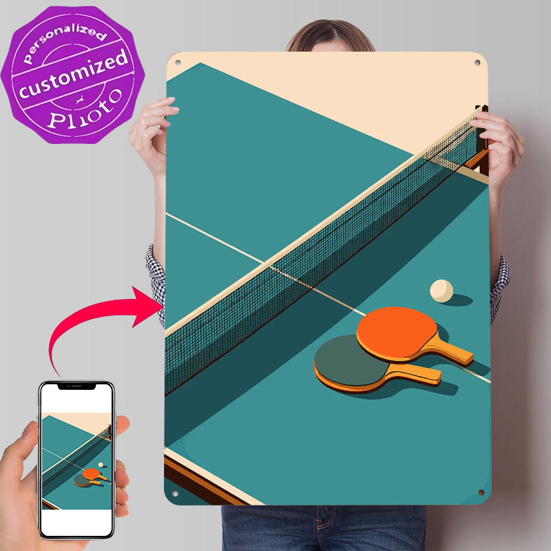 Poster Logam Tekstur 3D Ilustr - Table Tennis Illustration ulasan dan harga