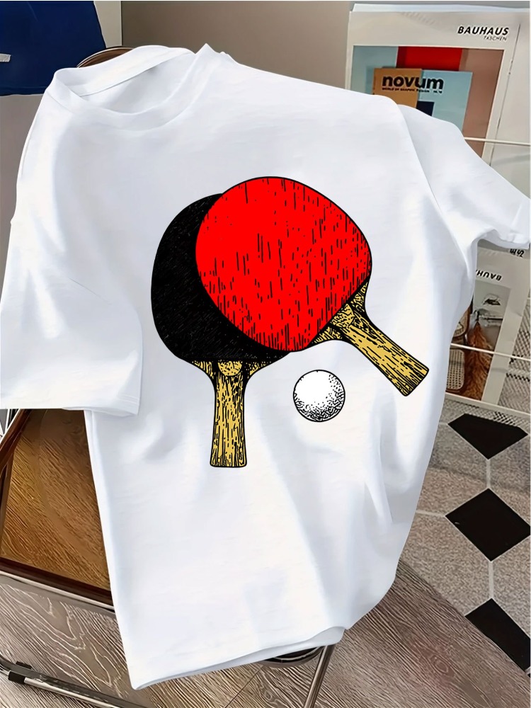 Kaos Pria Navy Kerah Bulat Vin - Table Tennis Graphics ulasan dan harga