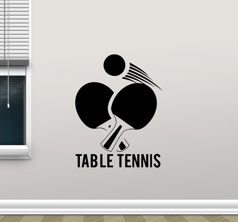 Tenis Meja Stiker Dinding Ping - Table Tennis Illustration ulasan dan harga