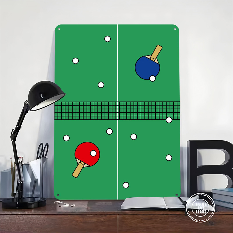 Poster Logam Ilustrasi Permain - Table Tennis Illustration ulasan dan harga