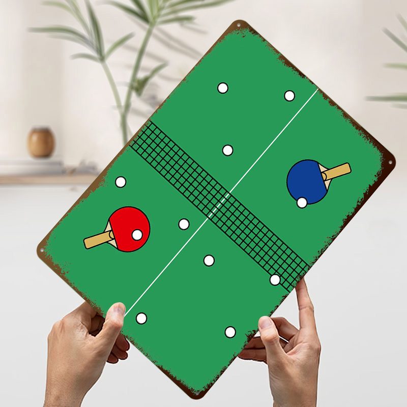 Poster Logam Ilustrasi Permain - Table Tennis Illustration ulasan dan harga