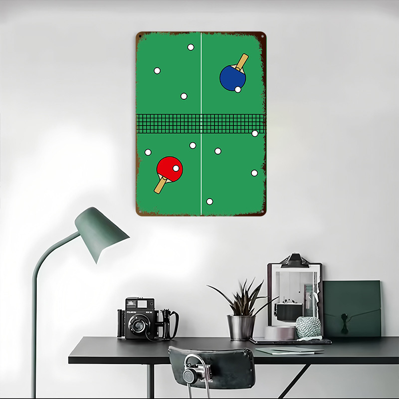Poster Logam Ilustrasi Permain - Table Tennis Illustration ulasan dan harga